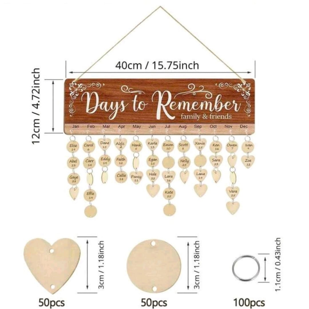 Days to Remember Calendar