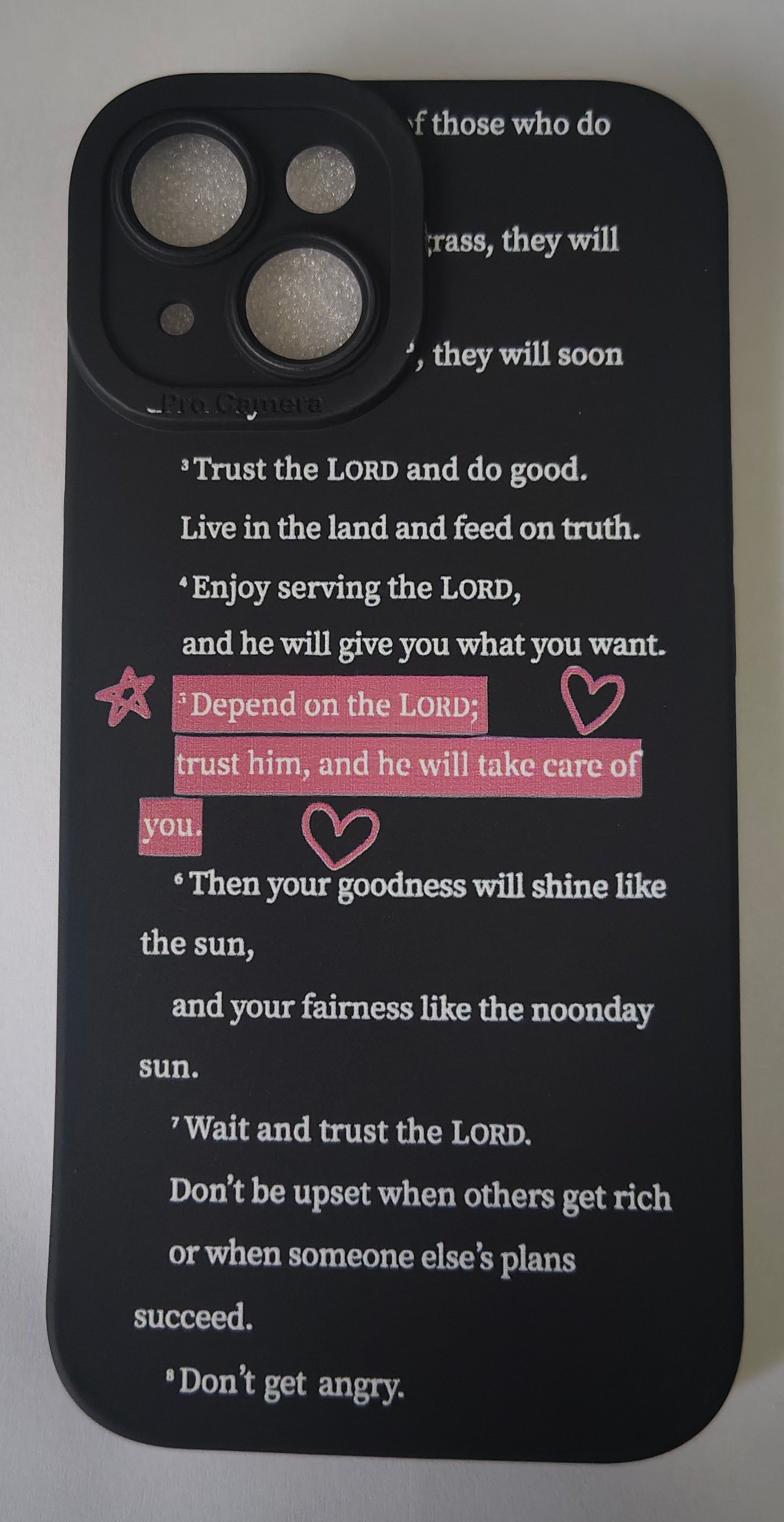 Bible verse iPhone 15 black phone cover