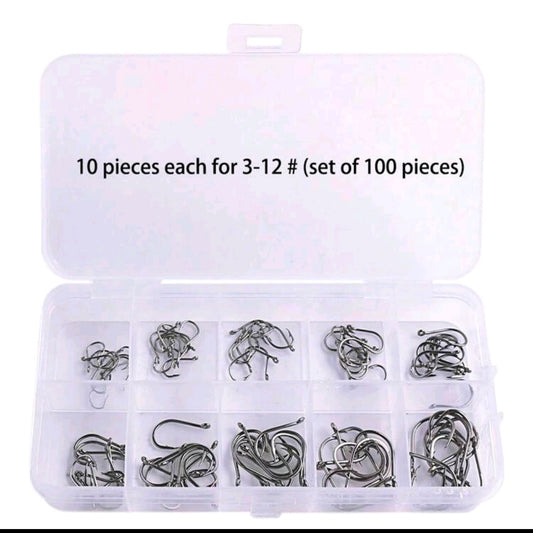 100pcs Fishing Hooks in box