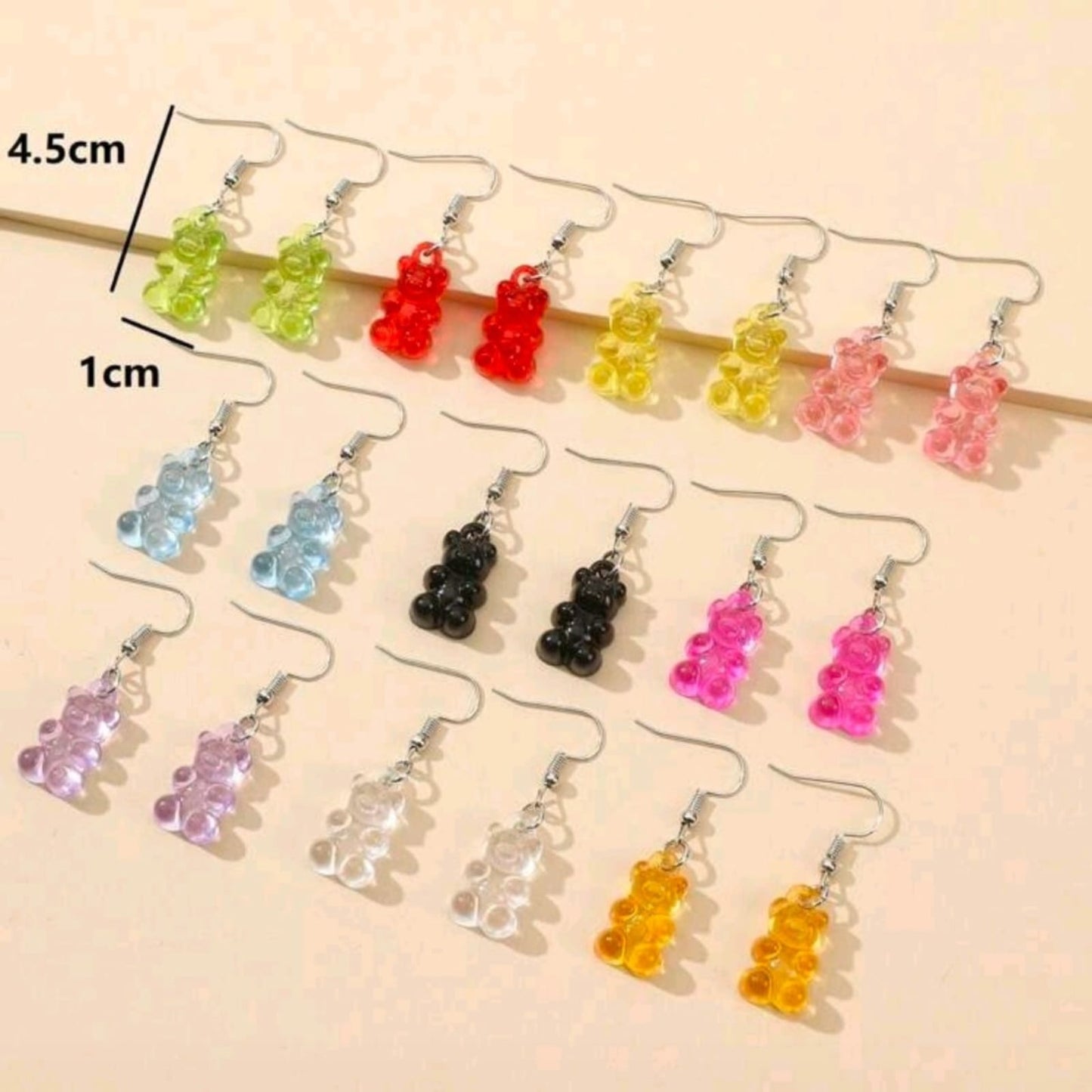 Bear Charm Drop Earrings (10 piece)
