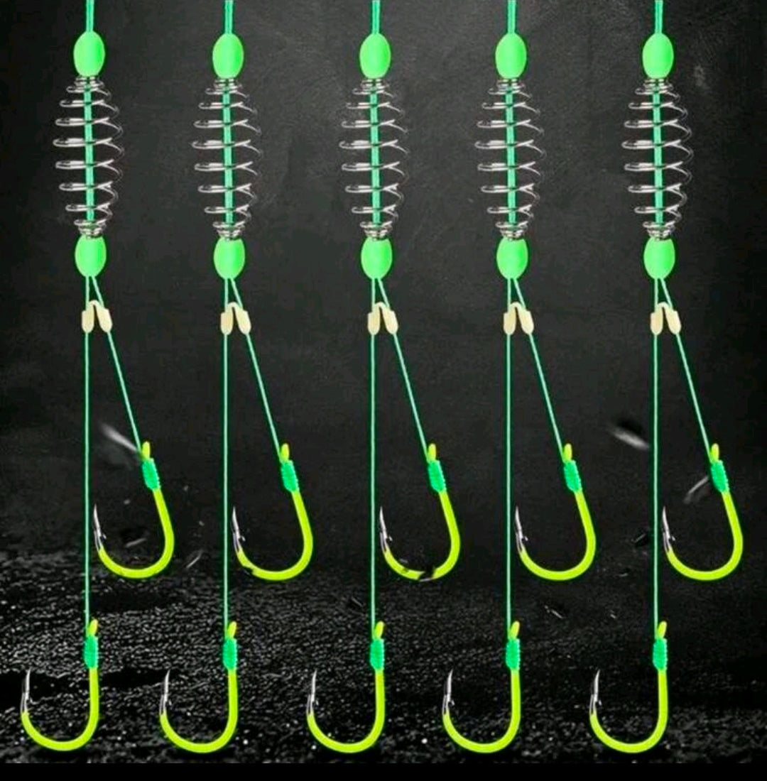 5pcs/Set Stainless Steel Barbed Carp Fishing Hook, Lure, Spring Accessories