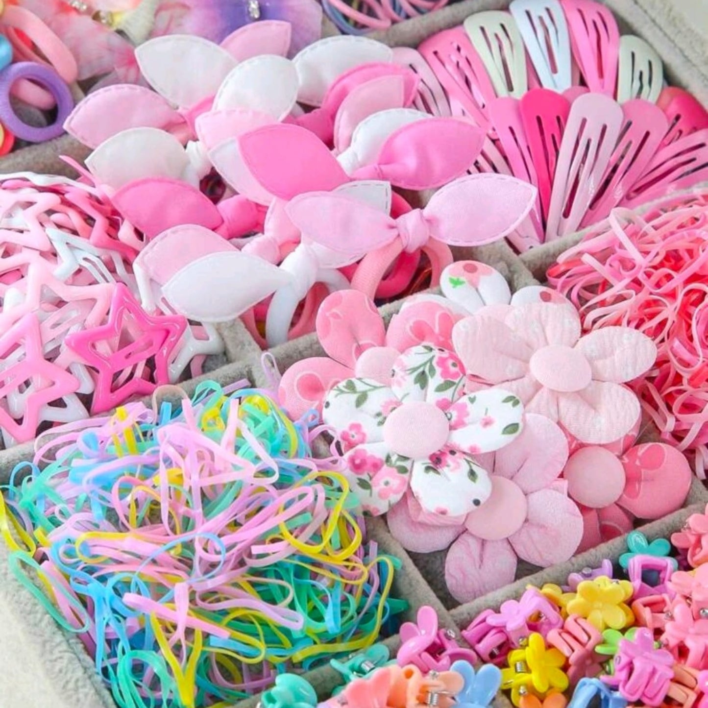 870Pcs Girls Hair Accessories (storage divider not included)