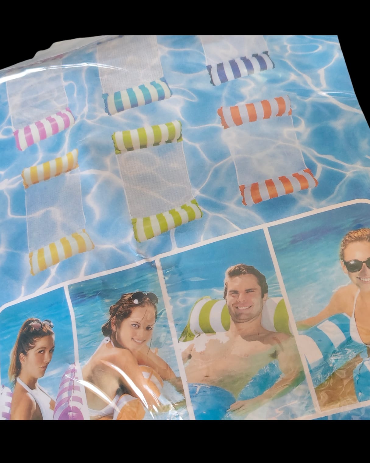 Inflatable Pool Hammock (PINK AND WHITE)