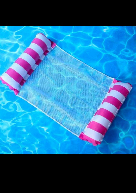 Inflatable Pool Hammock (PINK AND WHITE)