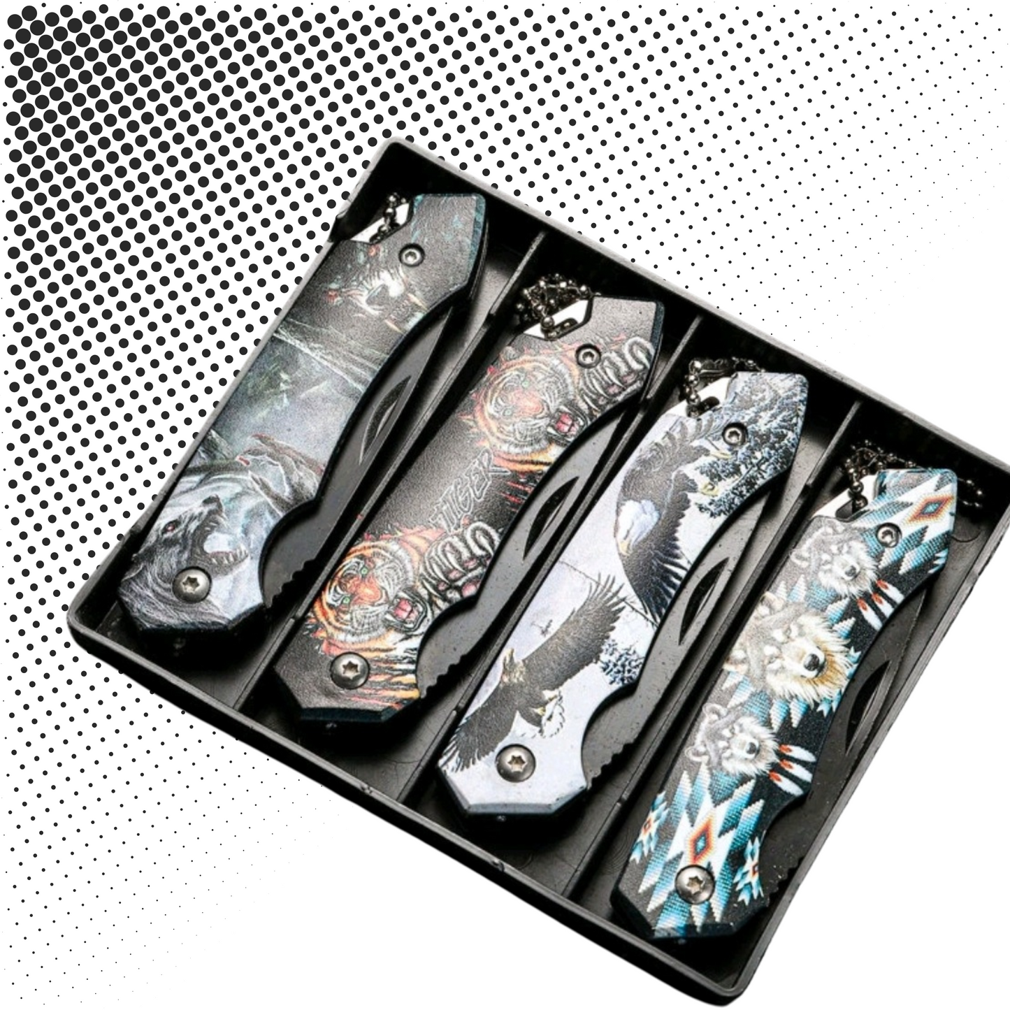 Stainless Steel Folding Knife 4pcs