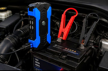 Portable Car Jump Starter & Power Bank with LED Flashlight