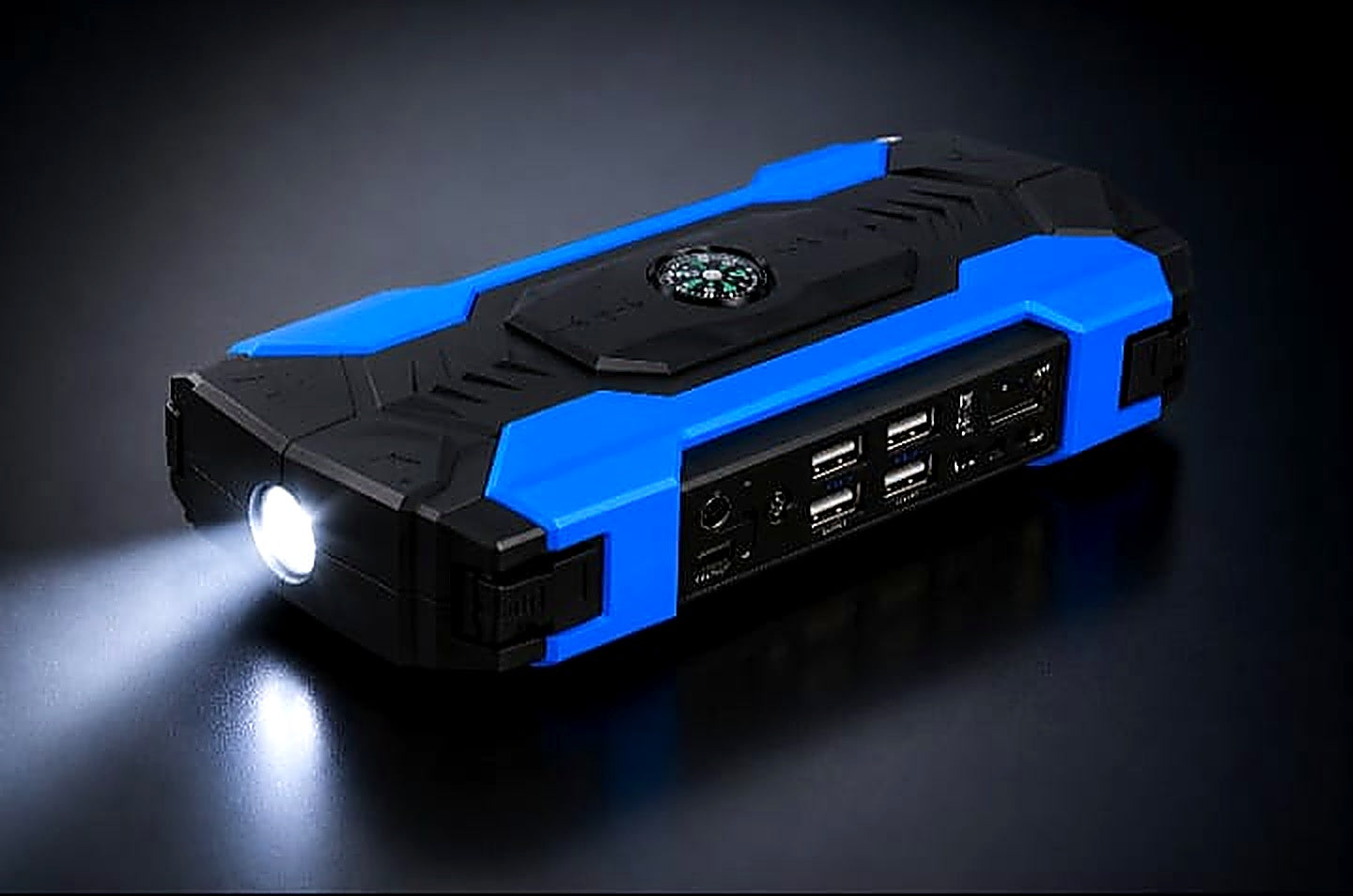 Portable Car Jump Starter & Power Bank with LED Flashlight