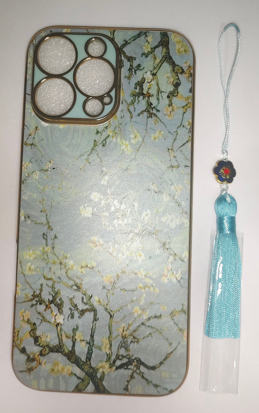 White blossom iPhone 16 Pro Max phone cover