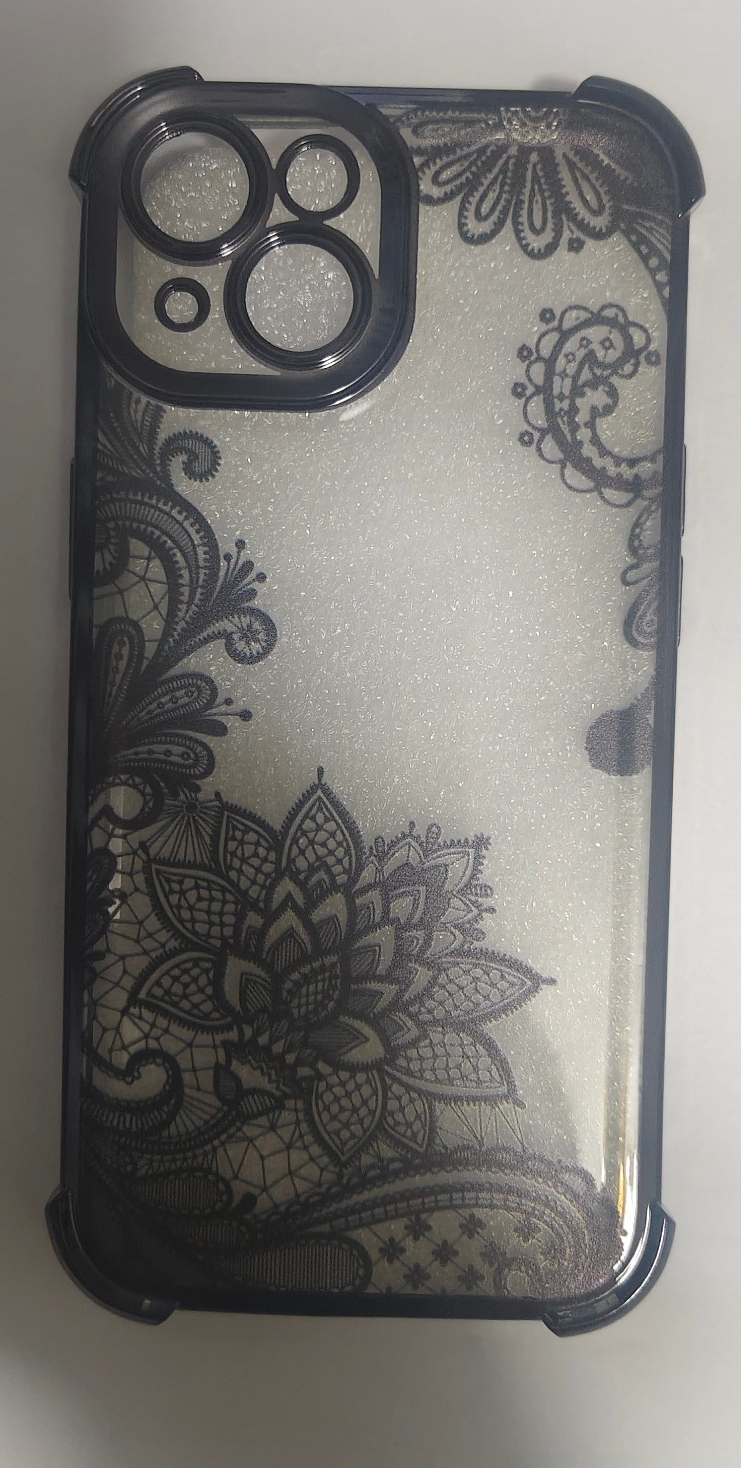 Black Mandala iPhone 15 Phone Cover