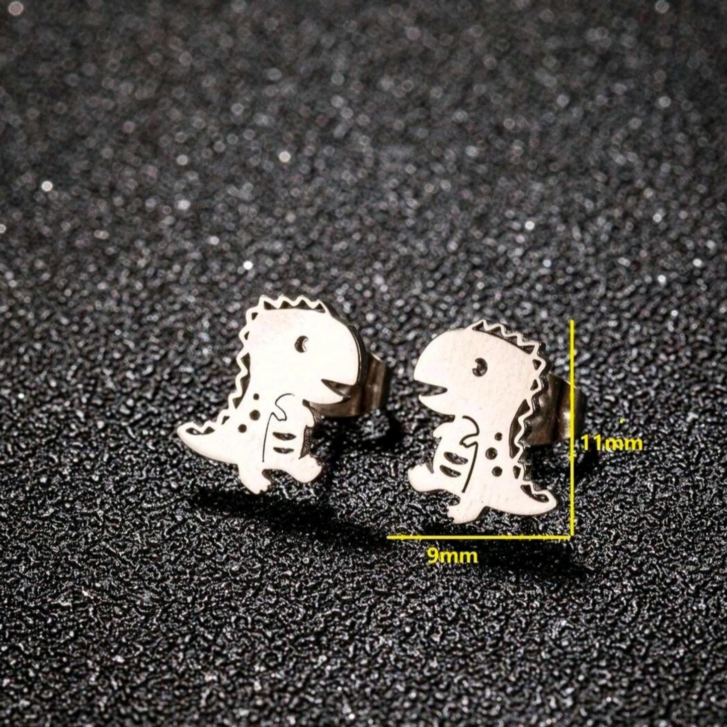 Stainless Steel Dinosaur Earrings