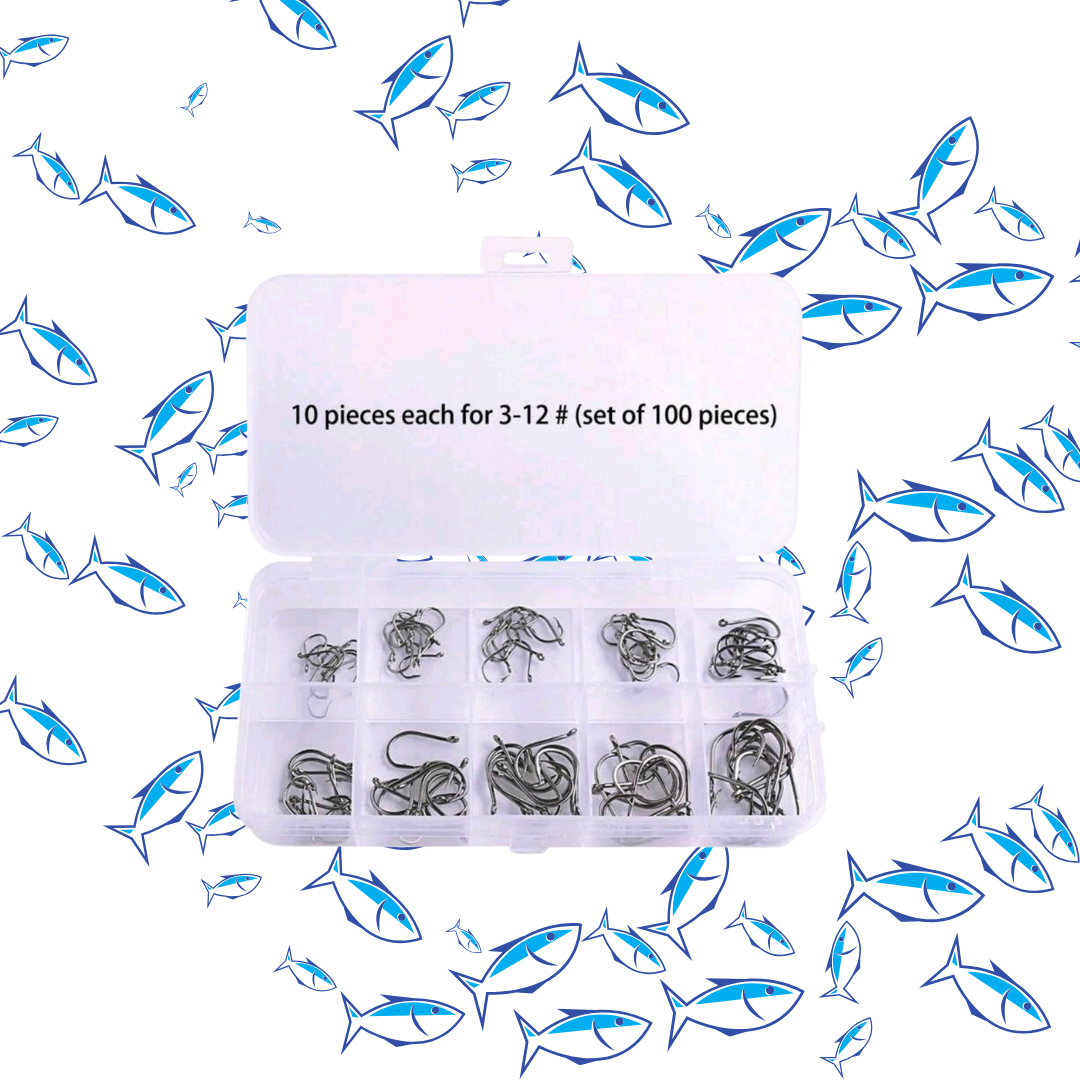 100pcs Fishing Hooks in box