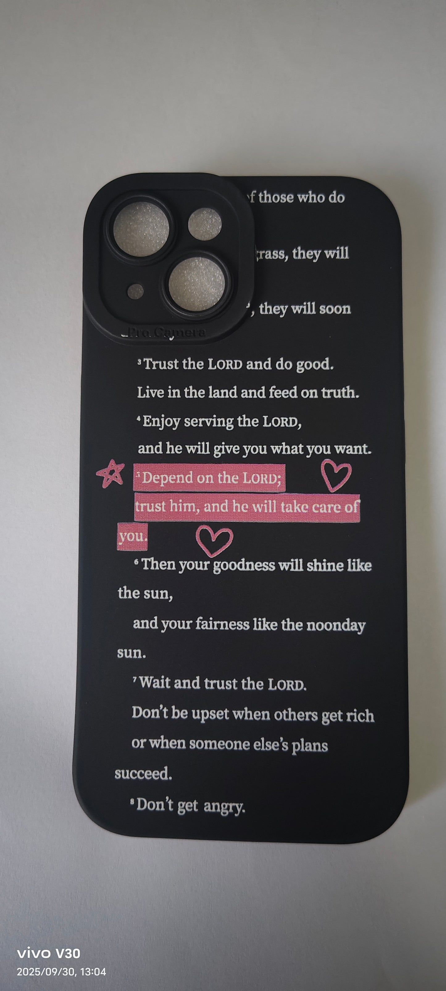 Bible verse iPhone 15 black phone cover