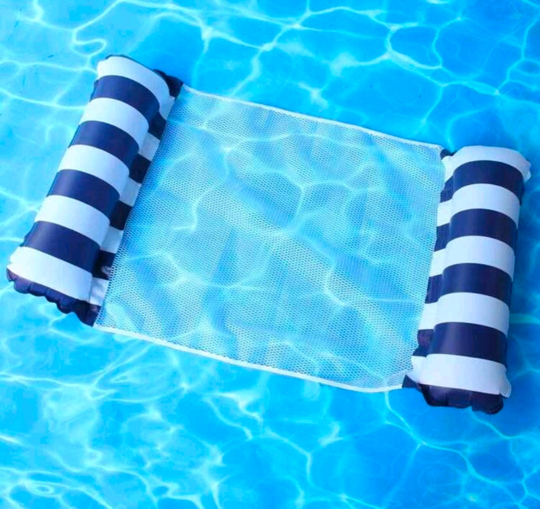 Inflatable Pool Hammock (DARK BLUE AND WHITE)