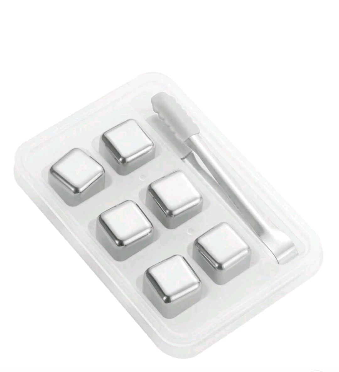 Stainless Steel whiskey blocks (Set of 6) Tongs included